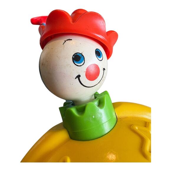 Vintage 1979 Fisher-Price Kids Push Toy Clown #758 – Rolling Ball Walker - Picture 6 of 13